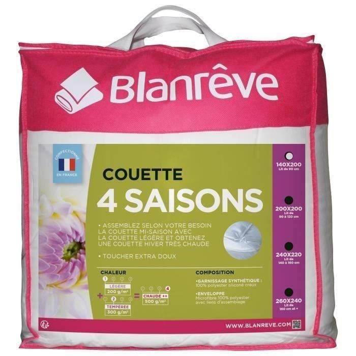 BLANREVE Couette 4 saisons - 140 x 200 cm - Blanc BLANREVE