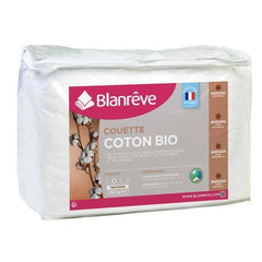 BLANREVE Couette tempérée Coton BIO - 300g/m² - 200x200cm BLANREVE