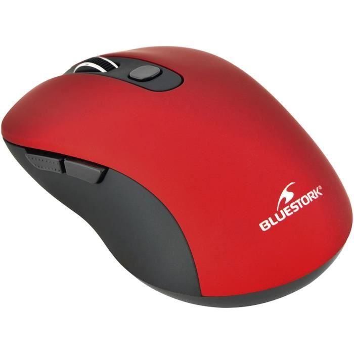 Souris Sans Fil - 2,4 GHz -  bouttons - Rouge BLUESTORK