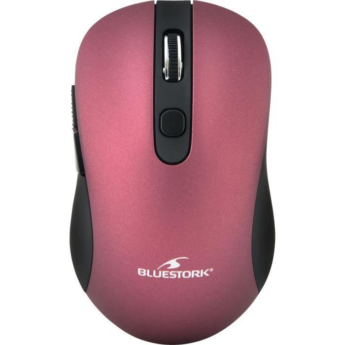 BLUESTORK Souris Sans fil - 2,4 Ghz - 6 boutons - Prune métallique BLUESTORK