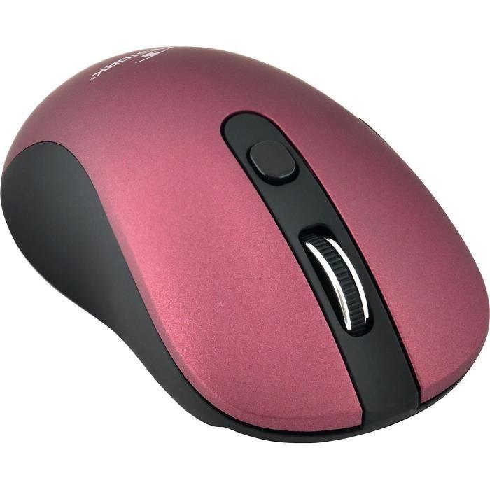 BLUESTORK Souris Sans fil - 2,4 Ghz - 6 boutons - Prune métallique BLUESTORK