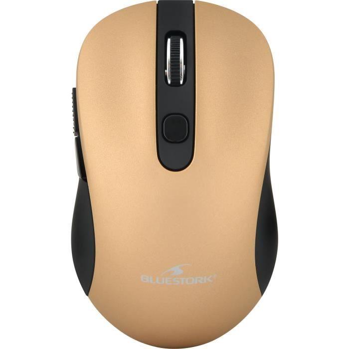 BLUESTORK Souris Sans fil - 2,4 Ghz - 6 boutons - Or métalisé BLUESTORK