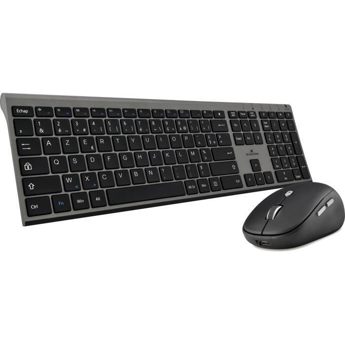 Clavier + souris - BLUESTORK - sans fil - Grapheme - Noir - PACK-WL-PC-BK/FR BLUESTORK