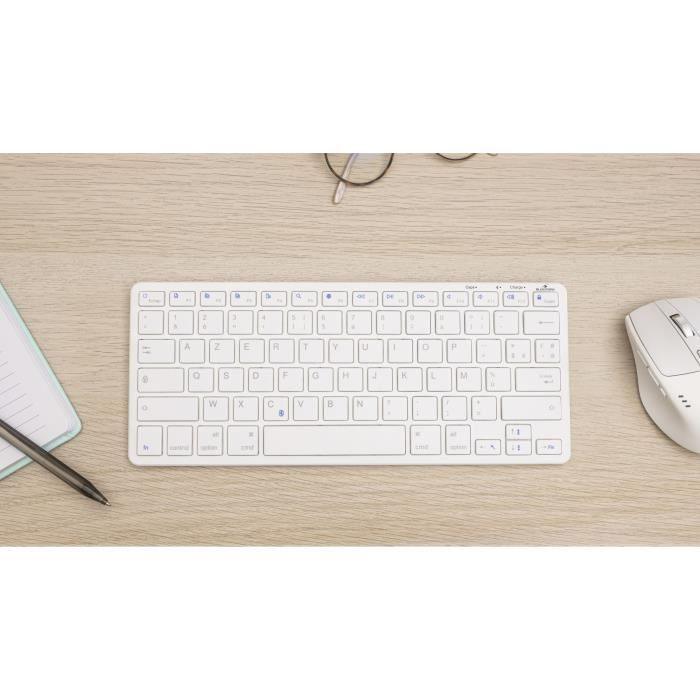 Clavier TKL - BLUESTORK - Bluetooth Rechargeable pour Mac - Blanc BLUESTORK