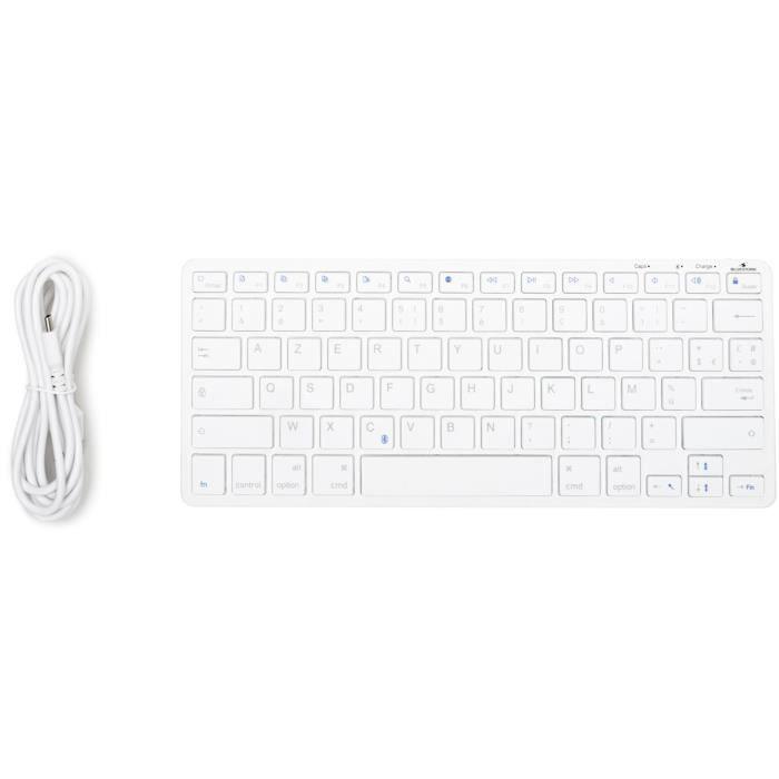 Clavier TKL - BLUESTORK - Bluetooth Rechargeable pour Mac - Blanc BLUESTORK