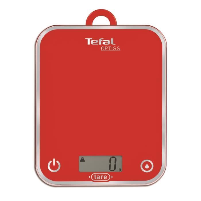 Balance de cuisine électronique TEFAL Optiss Framboise - Portée 5kg - Précision 1g - 4 capteurs - Paloma Tech