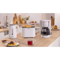 Bouilloire - BOSCH -  TWK1M121 MyMoment - Blanche - capacité 1,7L - base 360° - rangement du cordon -3 sécurités automatiques - Paloma Tech