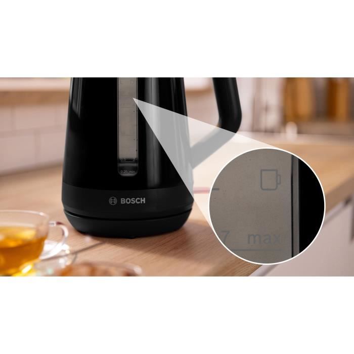 Bouilloire - BOSCH - TWK1M123 MyMoment - Noire - capacité 1,7L - base 360° - filtre anti-calcaire - Paloma Tech