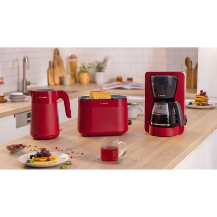 Bouilloire - BOSCH - TWK2M164 MyMoment - Rouge Mate - indicateur de tasses - niveau d'eau visible - Paloma Tech