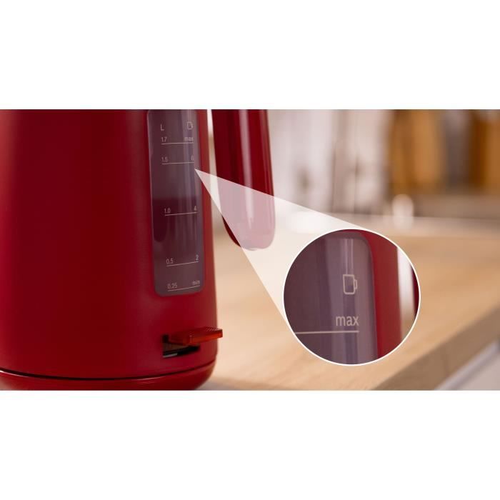 Bouilloire - BOSCH - TWK2M164 MyMoment - Rouge Mate - indicateur de tasses - niveau d'eau visible - Paloma Tech