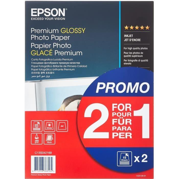 Papier photo brillant premium - EPSON - A4 - 255g/m2 - 2x15 feuilles EPSON