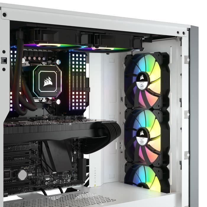 CORSAIR Boîtier PC iCUE 4000X RGB - Moyen Tour - Verre trempé - Blanc (CC9011205WW) CORSAIR