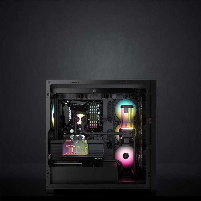 CORSAIR Boîtier PC iCUE 5000X RGB - Verre Trempé Moyen-Tour ATX - Noir (CC-9011212-WW) CORSAIR