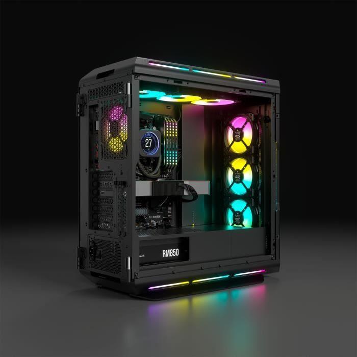 CORSAIR Boîtier PC iCUE 5000T RGB ATX moyen-tour - Noir (CC-9011230-WW) CORSAIR