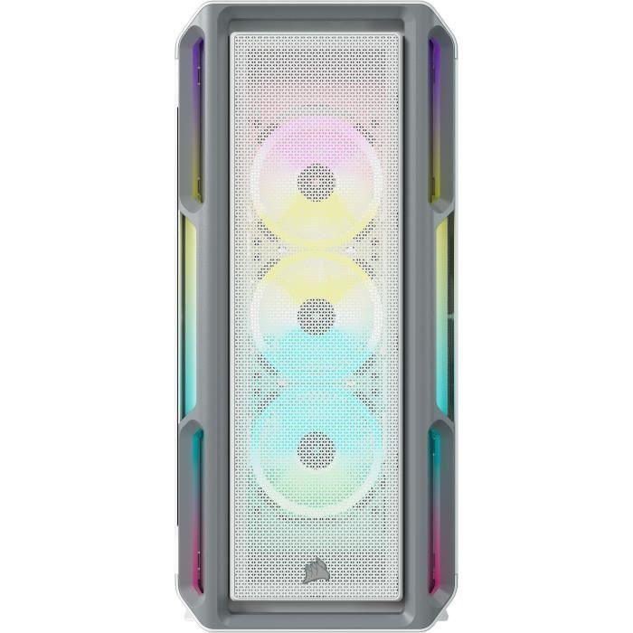 CORSAIR Boîtier PC iCUE 5000T RGB ATX moyen-tour - Blanc (CC-9011231-WW) CORSAIR