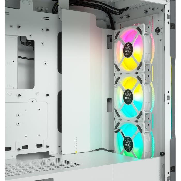 CORSAIR Boîtier PC iCUE 5000T RGB ATX moyen-tour - Blanc (CC-9011231-WW) CORSAIR