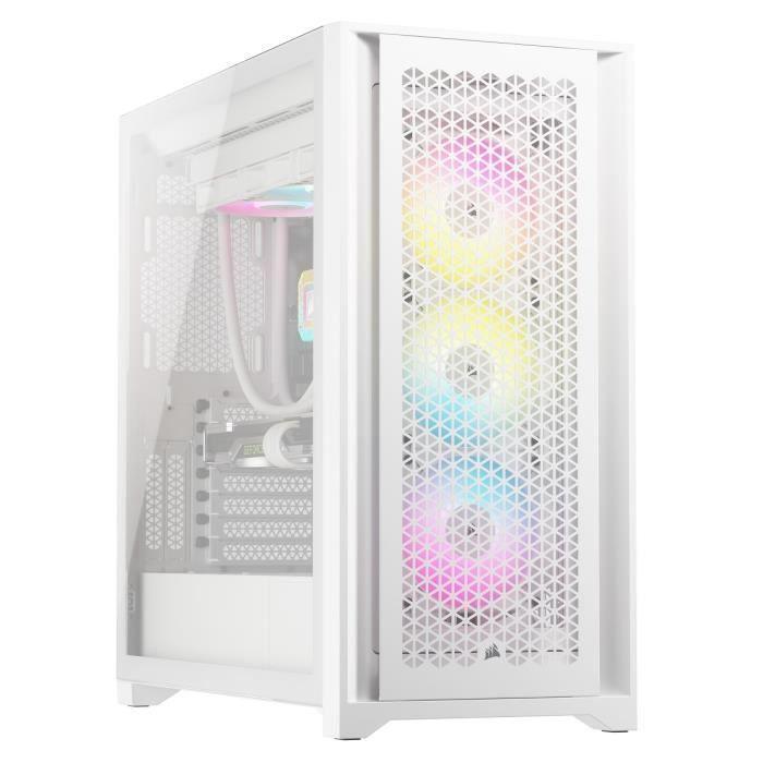 Boitier PC - CORSAIR - iCUE 5000D RGB Airflow - Moyen-tour - 3 ventilateurs AF120 RGB ELITE - Blanc CORSAIR