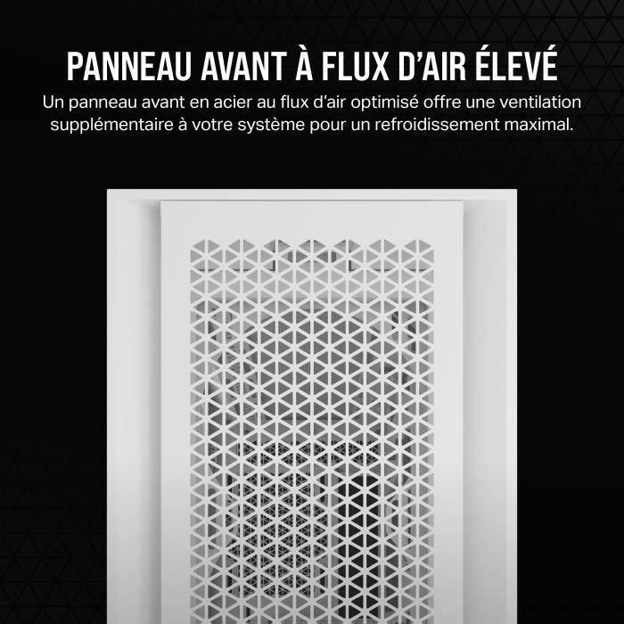 Boitier PC - CORSAIR - 5000D CORE AIRFLOW - ATX Moyen-tour - Panneau avant flux d'air optimisé - Blanc - (CC-9011262-WW) CORSAIR