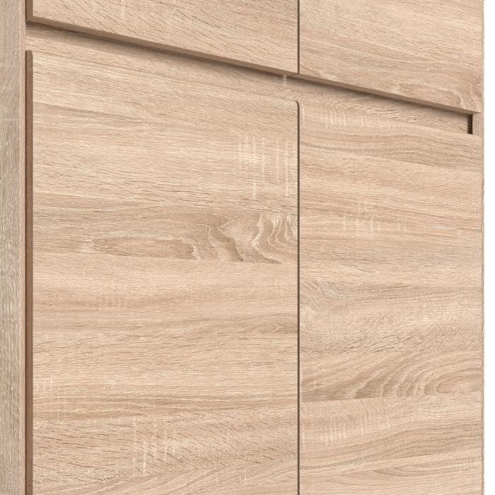 ACADEMICA Armoire d'angle - Décor chene sonoma - Contemporain - Chambre - L 80,5 cm AUCUNE