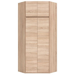 ACADEMICA Armoire d'angle - Décor chene sonoma - Contemporain - Chambre - L 80,5 cm AUCUNE