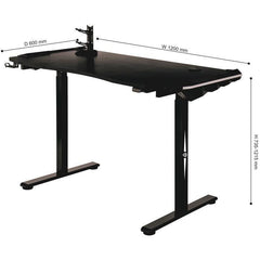 Bureau gaming électrique CGM - Réglable en hauteur - Support de contrôleur - Éclairage RVB - L120xP60xH73-121 cm CGM - CDISCOUNT GAMING MACHINE