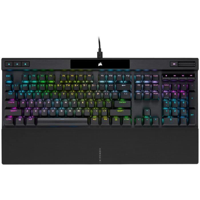 Clavier Gamer - AZERTY - CORSAIR - K70 RGB PRO - Mécanique - Touches PBT Double Shot Pro - Cherry MX Rouge - Noir - (CH-9109410-FR) CORSAIR