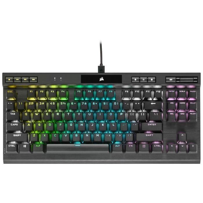 CORSAIR Clavier gamer K70 TKL RGB CS MX Red (CH-9119010-FR) CORSAIR