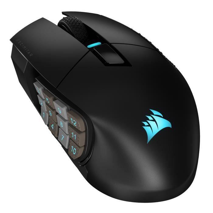 Souris Gaming - Sans fil - CORSAIR - SCIMITAR ELITE RGB Wireless - 16 boutons programmables - Autonomie 150h - Noir (CH-9314311-EU) CORSAIR