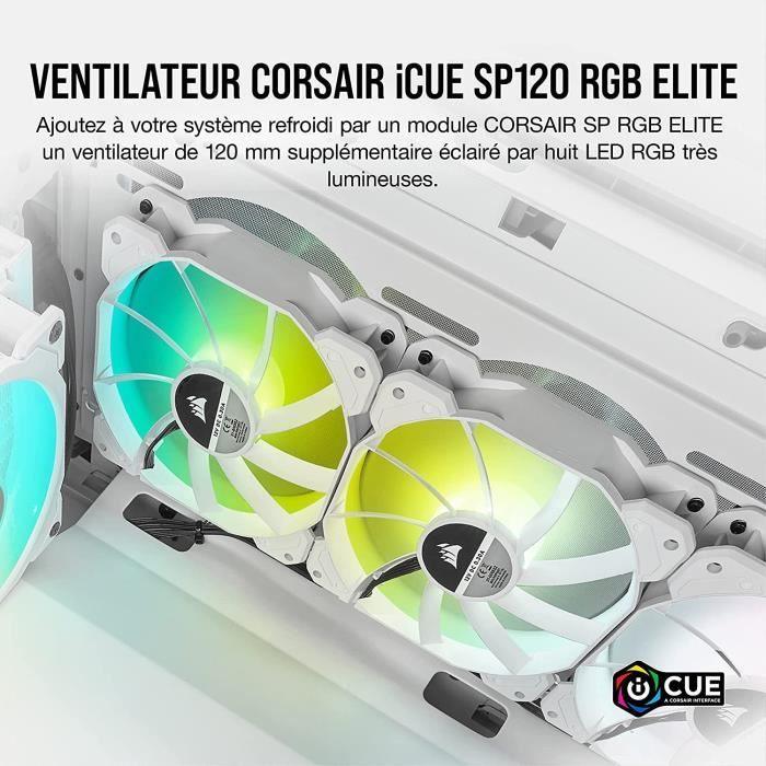 CORSAIR Ventilateur SP Series - White SP120 RGB ELITE - 120mm RGB LED Fan with AirGuide - Single Pack (CO-9050136-WW) CORSAIR