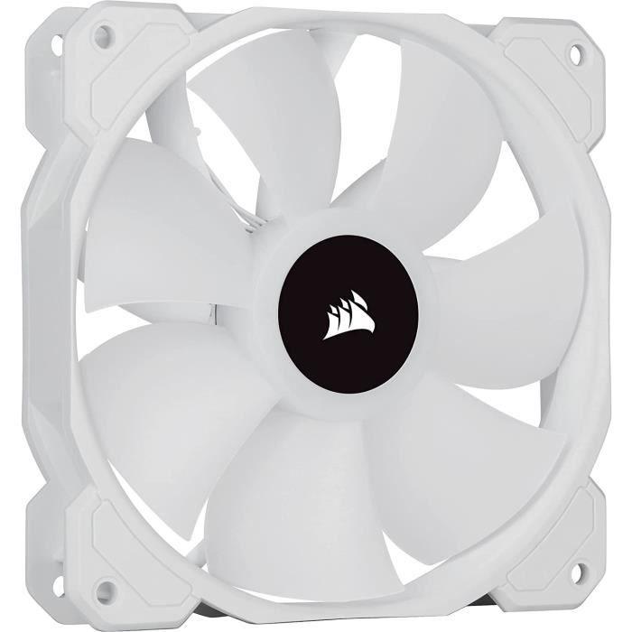 CORSAIR Ventilateur SP Series - White SP120 RGB ELITE - 120mm RGB LED Fan with AirGuide -Triple Pack Lighting Node (CO-9050137-WW) CORSAIR