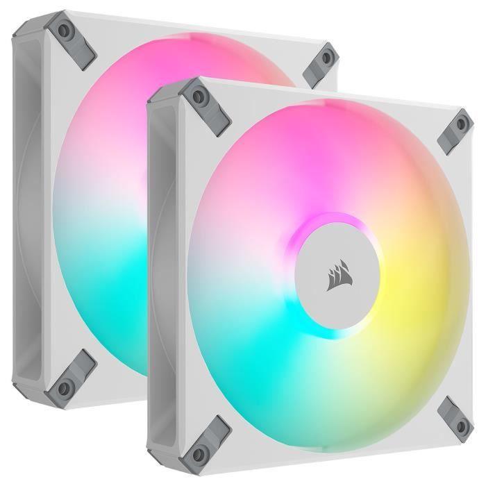 CORSAIR - AF140 RGB ELITE - Ventilateurs AF ELITE Series - 140mm - AirGuide - Pack de deux - Blanc - (CO-9050160-WW) CORSAIR