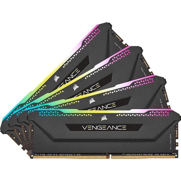 CORSAIR Mémoire PC DDR4 - VENGEANCE RGB PRO SL 32Go (4x8Go) - 3600Mhz - CAS 18 (CMH32GX4M4D3600C18) CORSAIR