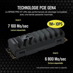 Corsair Disque SSD MP600 PRO XT - 2TB NVMe PCIe M.2 (CSSD-F2000GBMP600PXT) CORSAIR