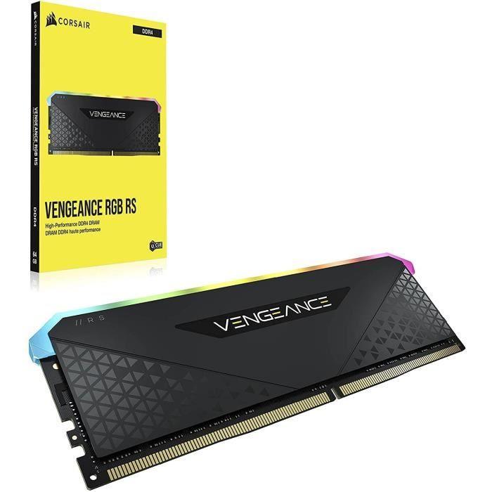 Mémoire RAM - CORSAIR - Vengeance RGB RS DDR4 - 16GB 2x8GB DIMM - 3600 MHz  - 1.35V - Noir (CMG16GX4M2D3600C) CORSAIR