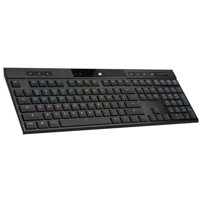 Clavier Gaming Mécanique Ultrafin - AZERTY - CORSAIR - K100 AIR WIRELESS - Rétroéclairage LED RGB - Noir (CH-913A01U-FR) CORSAIR