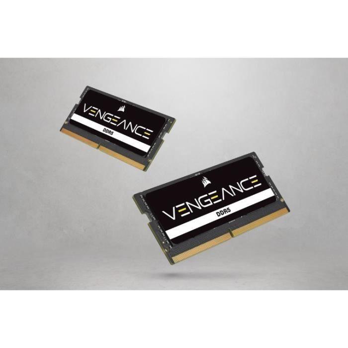 Mémoire RAM - CORSAIR - Vengeance DDR5 - 16GB 2x8GB SODIMM - 4800 MHz - 1,1V - Noir (CMSX16GX5M2A4800C40) CORSAIR