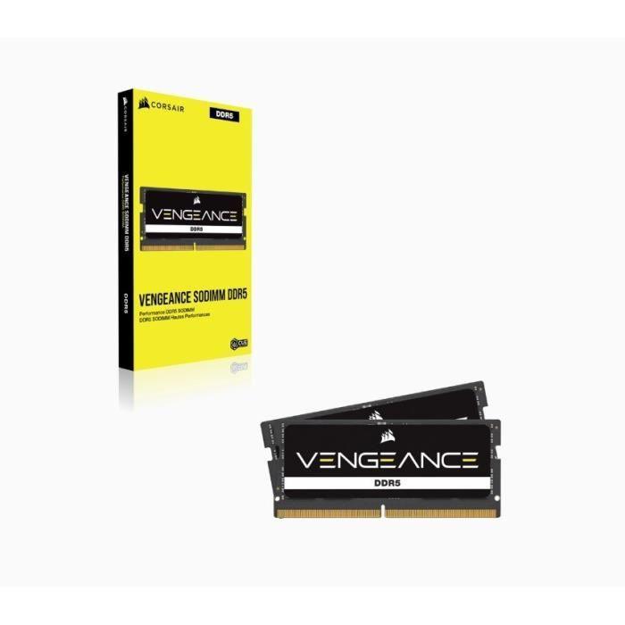 Mémoire RAM - CORSAIR - Vengeance DDR5 - 16GB 1x16GB SODIMM - 4800 MHz - 1,1V - Noir (CMSX16GX5M1A4800C40) CORSAIR