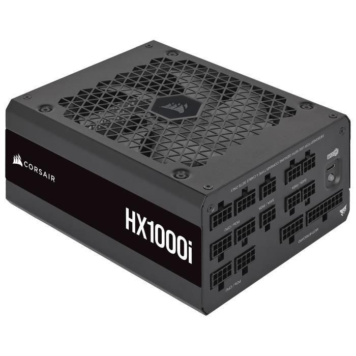 CORSAIR - HX1000i - Bloc d'alimentation - 1000 Watts - ATX 3.0 Silencieuse - Certifié 80 PLUS Platinum - (CP-9020259-EU) CORSAIR