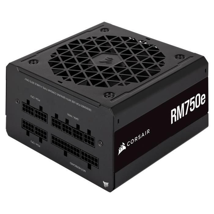 CORSAIR - RM750e - Bloc d'alimentation - 750 Watts - ATX 3.0 Silencieuse - Certifié 80 PLUS Gold - (CP-9020262-EU) CORSAIR