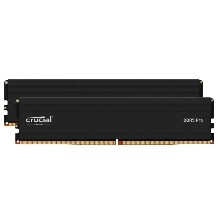 Mémoire RAM - CRUCIAL - PRO DDR5 - 48Go (2x24Go) - DDR5-6000 - UDIMM CL48 (CP2K24G60C48U5) CRUCIAL