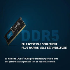 Mémoire RAM - CRUCIAL - DDR5-4800 SODIMM - 32 Go (CT32G48C40S5) CRUCIAL