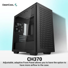 Boitier PC sans alimentation - DEEPCOOL CH370 (Noir) - Mini tour - Format Micro-ATX DEEPCOOL
