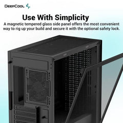 Boitier PC sans alimentation - DEEPCOOL CH370 (Noir) - Mini tour - Format Micro-ATX DEEPCOOL