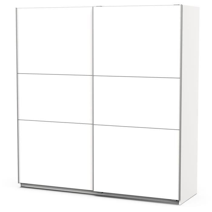 Armoire GHOST - Décor blanc mat - 2 Portes coulissantes - L.194,5 x P.59,9 x H.203 cm - DEMEYERE DEMEYERE