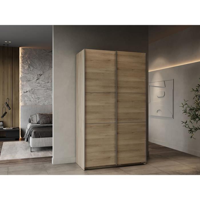 Armoire GHOST - Décor chene kronberg - 2 Portes coulissantes - L.116,5 x P. 59,9 x H. 203 cm - DEMEYERE DEMEYERE