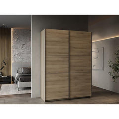 Armoire GHOST - Décor chene kronberg - 2 Portes coulissantes - L.148 x P.59,9 x H.203 cm - DEMEYERE DEMEYERE