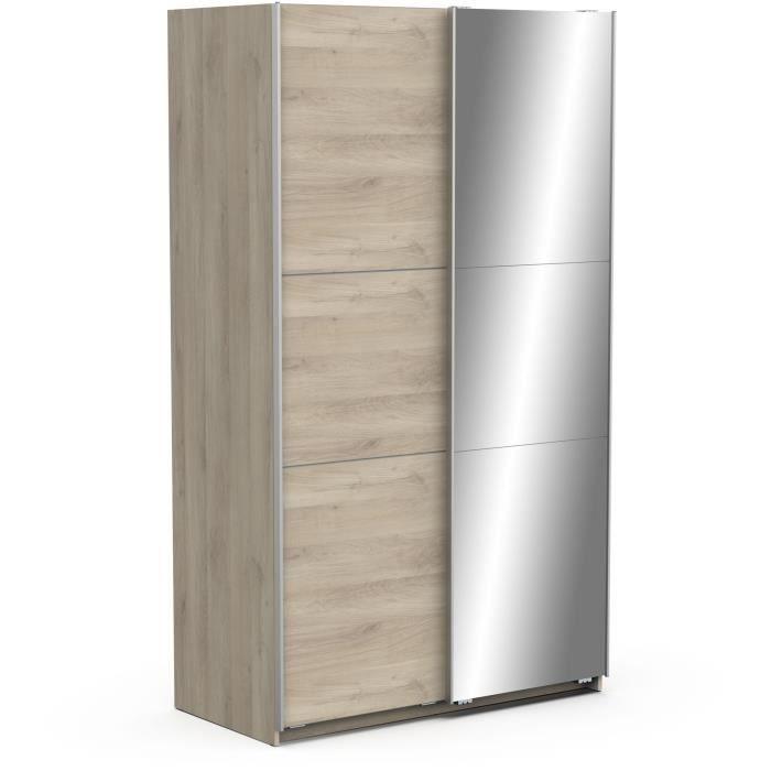 Armoire GHOST - Décor chene kronberg - 2 Portes coulissntes + miroir - L.116,5 x P.59,8 x H.203 cm - DEMEYERE DEMEYERE