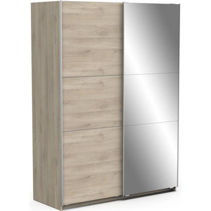 Armoire GHOST - Décor chene kronberg - 2 Portes coulissntes + miroir - L.148 x P.59,8 x H.203 cm - DEMEYERE DEMEYERE