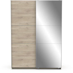 Armoire GHOST - Décor chene kronberg - 2 Portes coulissntes + miroir - L.148 x P.59,8 x H.203 cm - DEMEYERE DEMEYERE