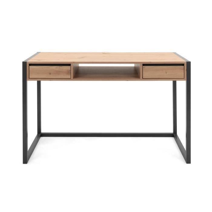 Bureau Denver - Panneaux de particules - Décor chene artisan, anthracite - 120 x 75 x 60 cm AUCUNE